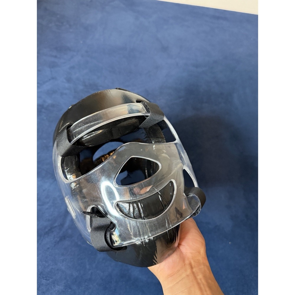 ProForce Thunder Padded Combat Sparring Headgear Clear Face Cage Black 8316 M